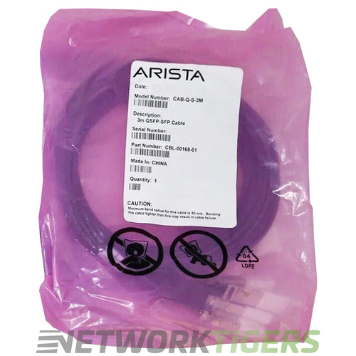 NEW Arista CAB-Q-S-3M 3m 40GB QSFP+ to 4x 10GB SFP+ Breakout Cable