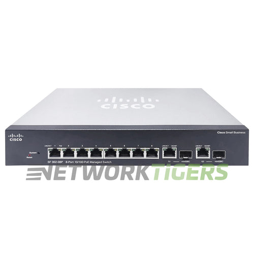 Cisco SF302-08P SB 300 Series 8x Fast Ethernet PoE 2x Gigabit Combo Switch