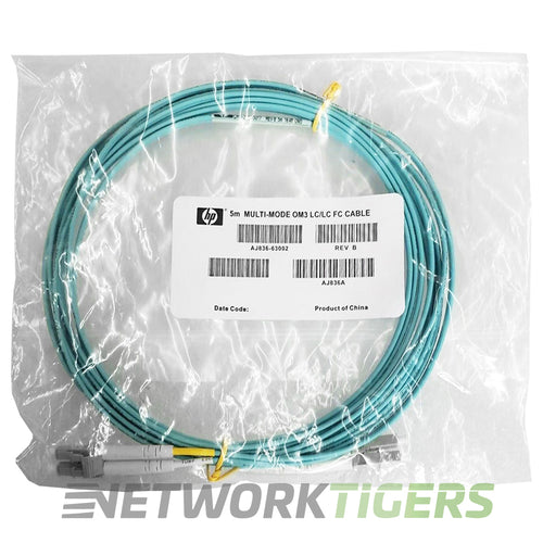 NEW HPE AJ836A 5m LC to LC Multi-Mode OM3 Fiber Optic Cable