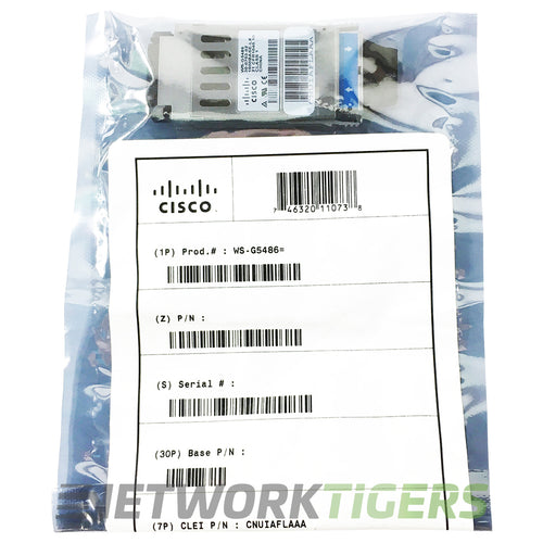 NEW Cisco WS-G5486 1GB BASE-LX/LH 1310mm SMF and MMF GBIC Transceiver