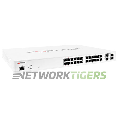 Fortinet FS-124E-POE 100 Series 24x 1GB RJ-45 (12x PoE) 4x 1GB SFP Switch