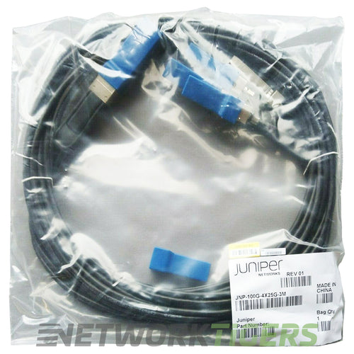 NEW Juniper JNP-100G-4X25G-3M 3m 100GB QSFP28 to 4x 25GB SFP+ Breakout Cable